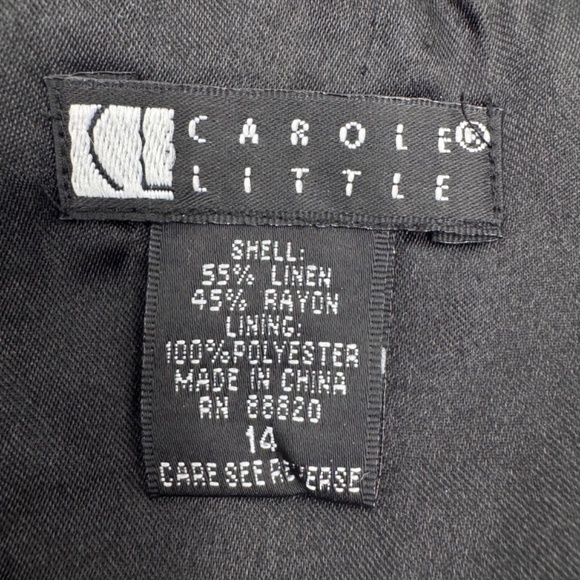 Carole Little Skirt Women 14 Black Eyelet Linen Blend Vintage Boho Goth Festival - Picture 9 of 13